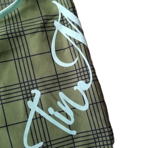 Tin Monkey Green Plaid Surf Sport Beach  Shorts - Picture 4 of 8